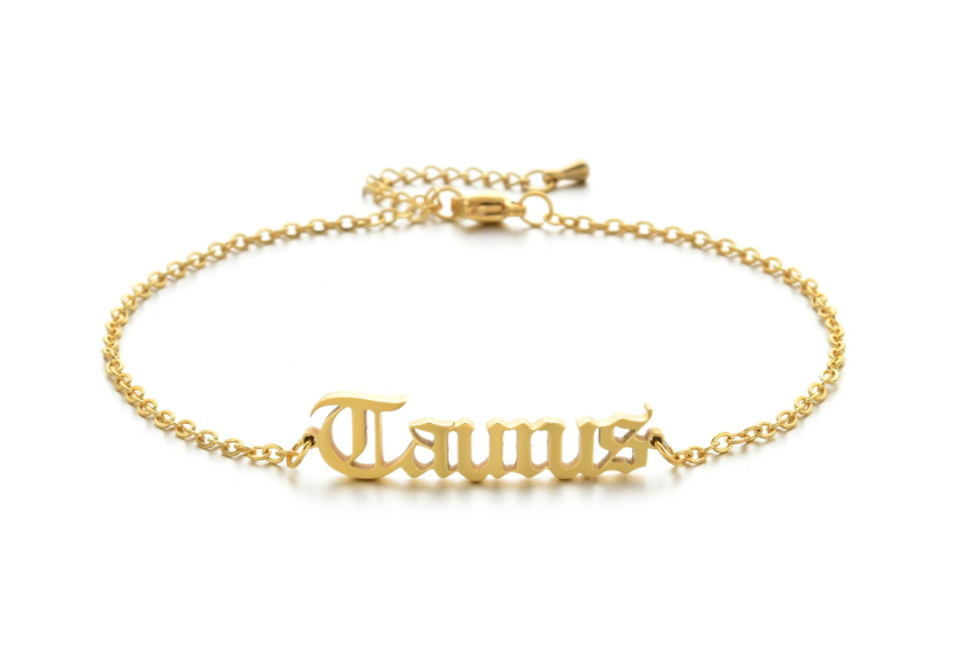 New product retro twelve constellation anklet real gold plating clavicle chain stainless steel anklet female