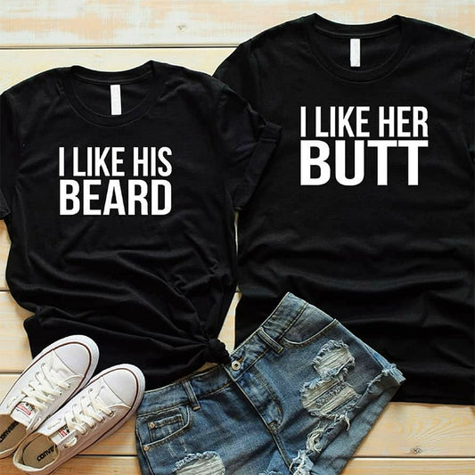 I Like his Beard I Like Her Butt Tumblr T-Shirt  His Beard & Her Butt T-shirts