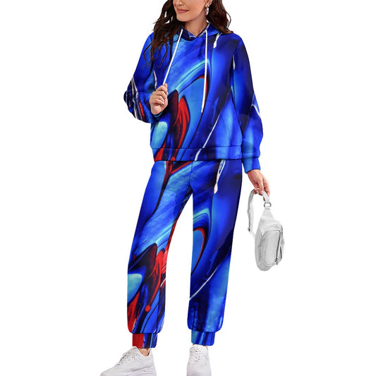 Women's Cotton Fullly Print Sweatshirt Suit