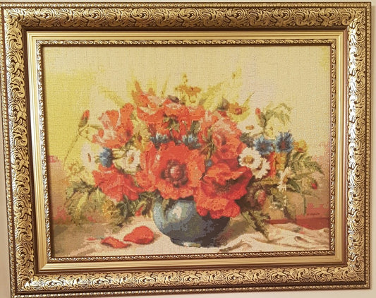 Flori de camp - Pictura cu diamante