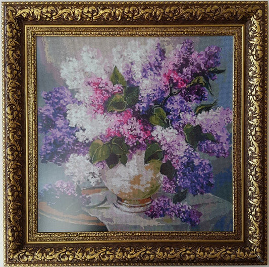Flori de Liliac - Pictura cu diamante