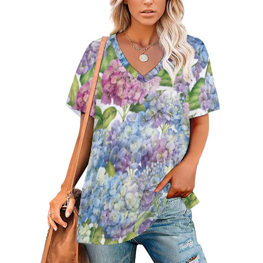 Ladies V-Neck Short Sleeve T-Shirt NZ109