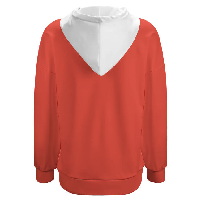 Drop-Shoulder Sleeve Hooded Sweater (Multi-image design)