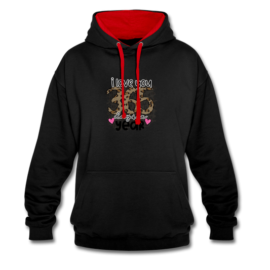 Contrast Colour Hoodie - black/red