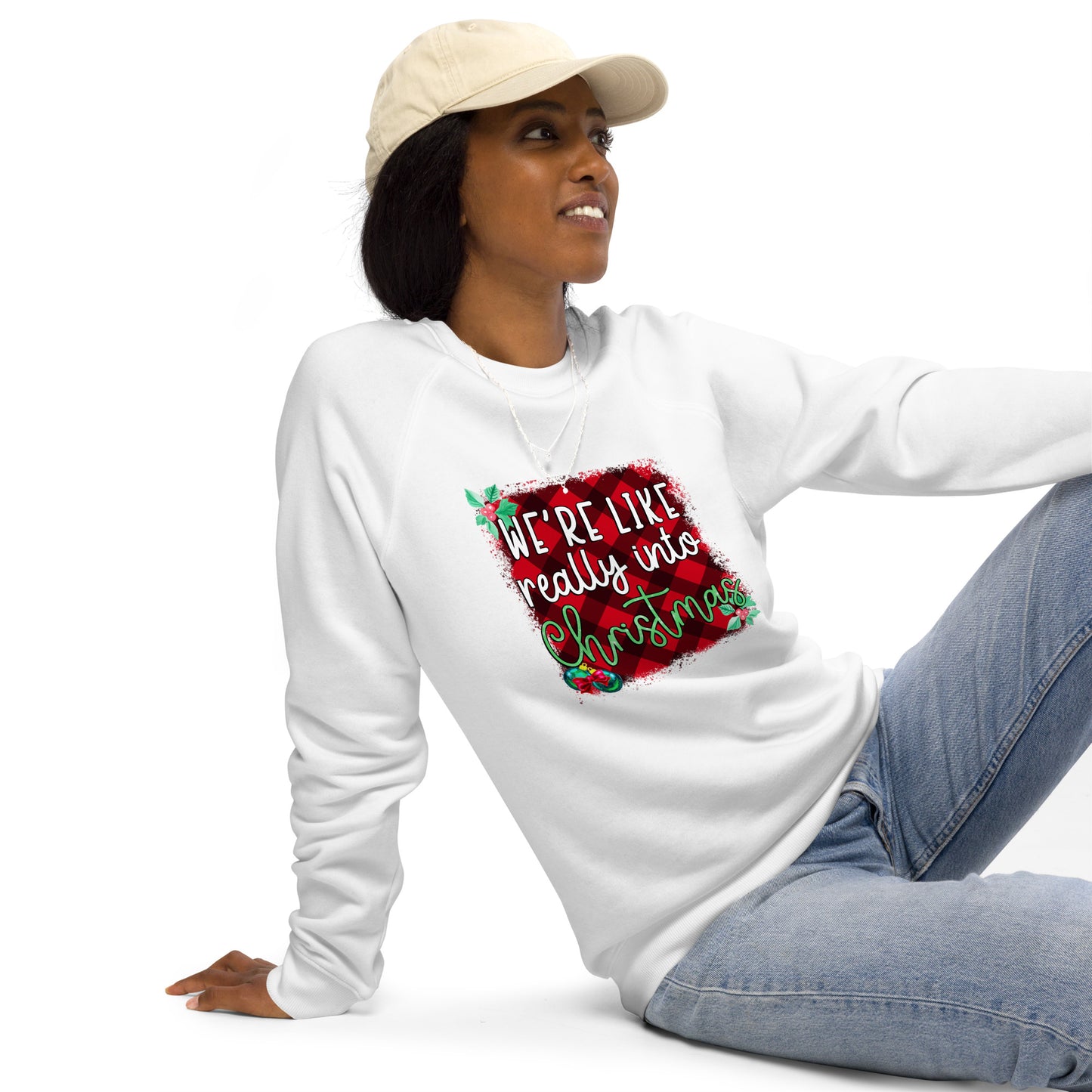 Unisex organic raglan sweatshirt