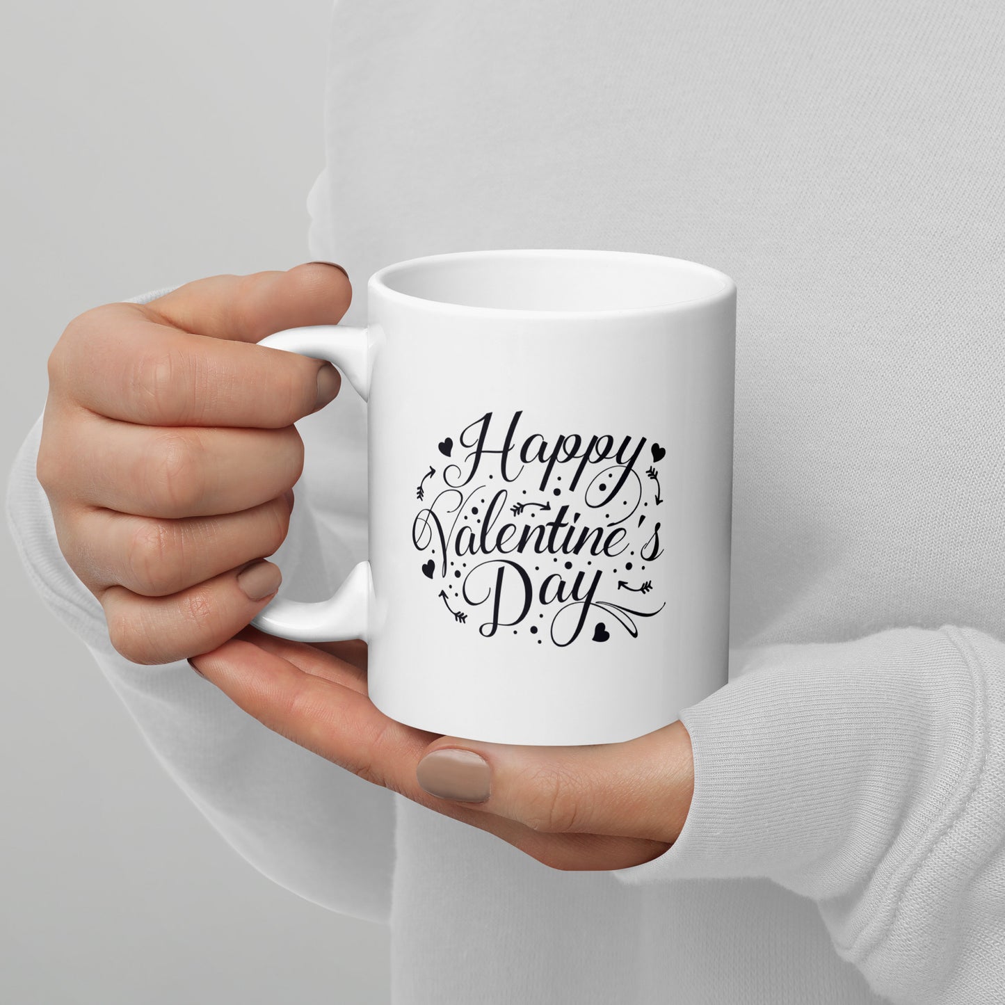 White glossy mug